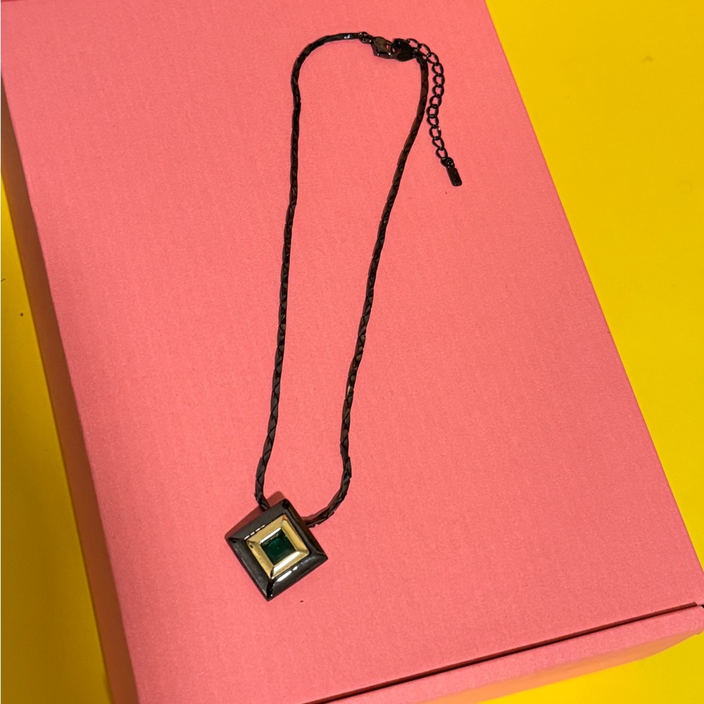 YSL Saint Laurent Black and Gold Geometric Necklace extremely beautiful - Picture 3 of 13
